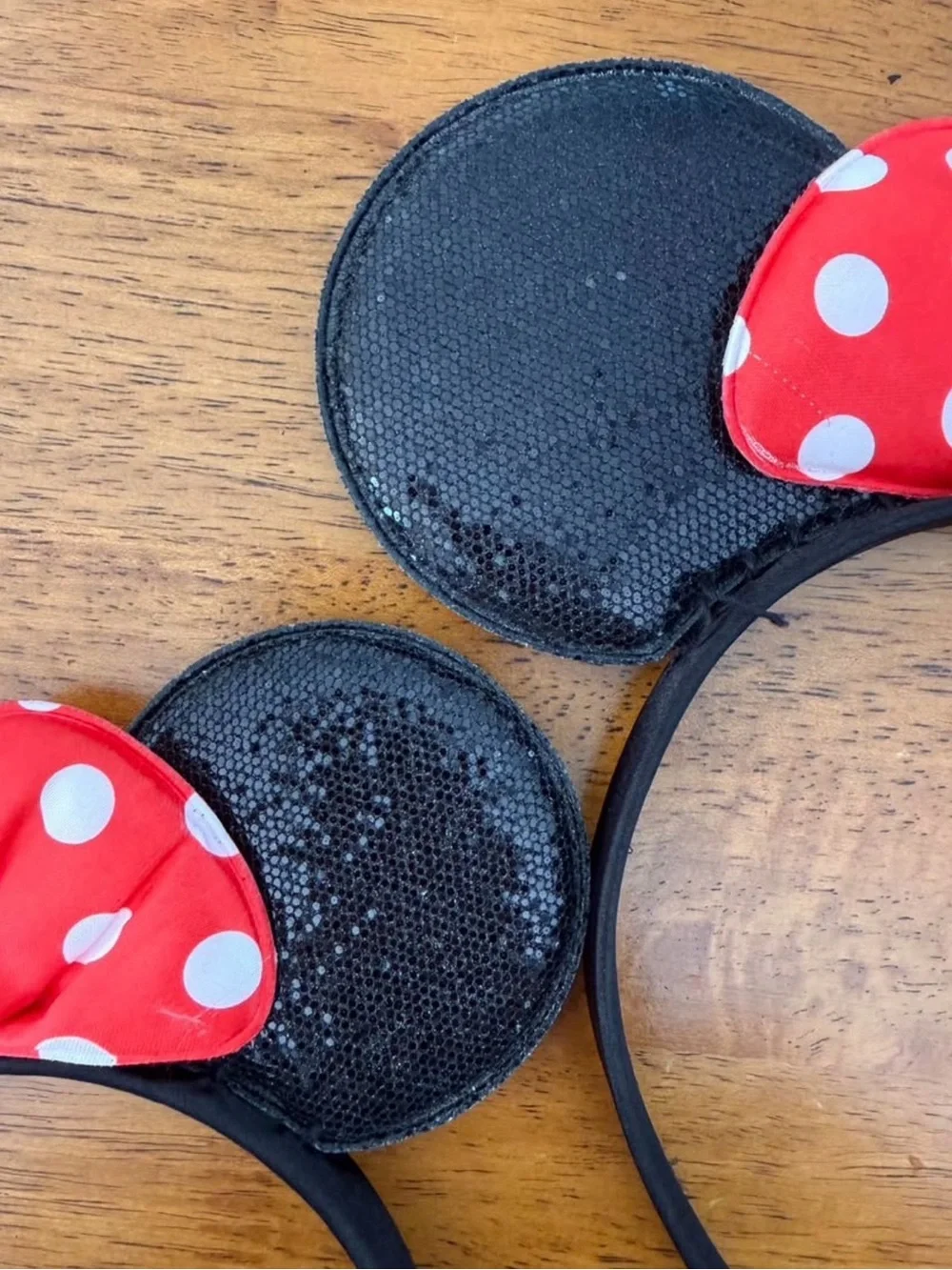 Polka Dot Disney Minnie Mouse Ears Headband - Red & Black